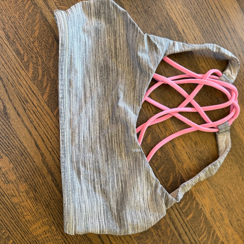 lululemon athletica Gray and Pink Sports Bra